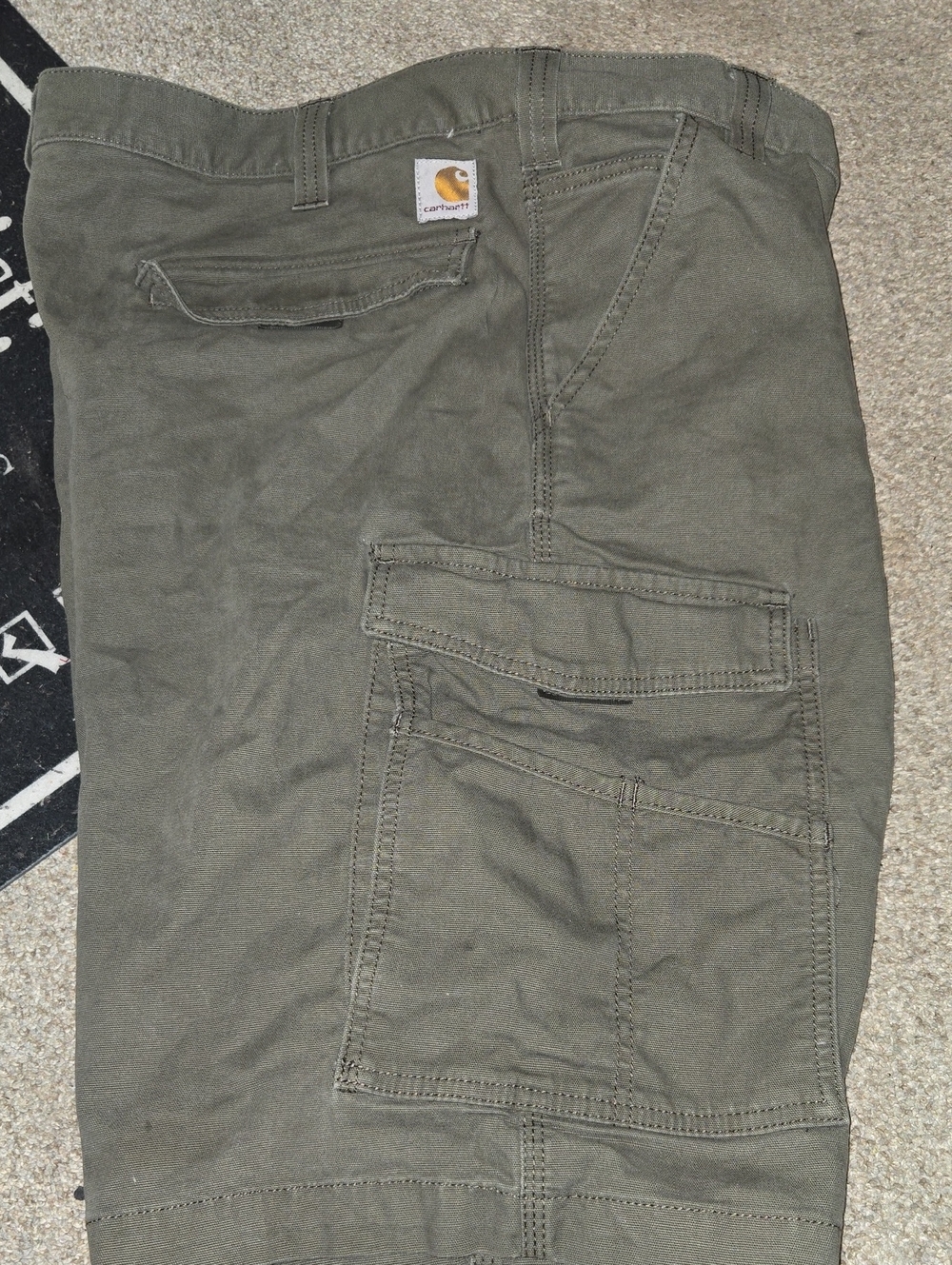 Carhartt Olive Green Canvas Utility Shorts